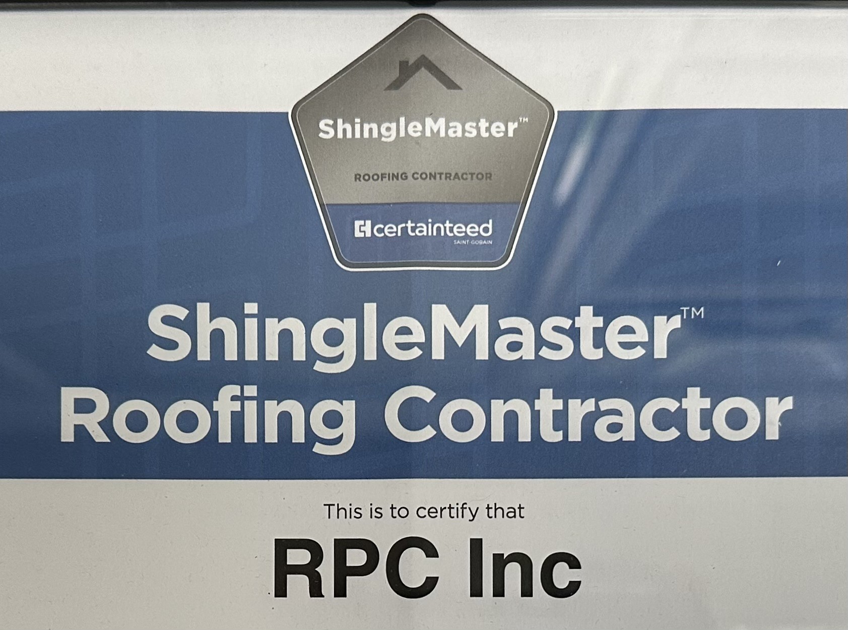 Shingle Master Certificate